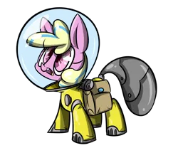 Size: 1280x1067 | Tagged: safe, derpibooru import, oc, oc:puppysmiles, unofficial characters only, pony, female, filly, hazmat suit, image, open mouth, png, simple background, solo, transparent background