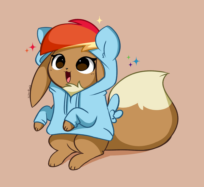 Size: 3567x3278 | Tagged: safe, artist:kittyrosie, derpibooru import, rainbow dash, eevee, clothes, cosplay, costume, cute, hoodie, image, open mouth, png, pokémon