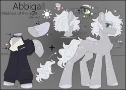Size: 3500x2500 | Tagged: safe, artist:medkit, derpibooru import, oc, oc:abbigail madness of the night, unofficial characters only, pegasus, pony, bust, choker, clothes, colored eyelashes, colored hooves, colored lineart, colored pupils, colored wings, eyelashes, eyeshadow, feather, feathered wings, female, folded wings, full body, fur, gradient background, gradient iris, grayscale, high res, image, jacket, looking back, makeup, mare, metal insert, missing cutie mark, monochrome, mouth, open mouth, outfit, owner, owner:medkit, pegasus oc, png, portrait, quadrupedal, reference sheet, short mane, short tail, side view, signature, solo, spots, standing, tail, wall of tags, watermark, wings