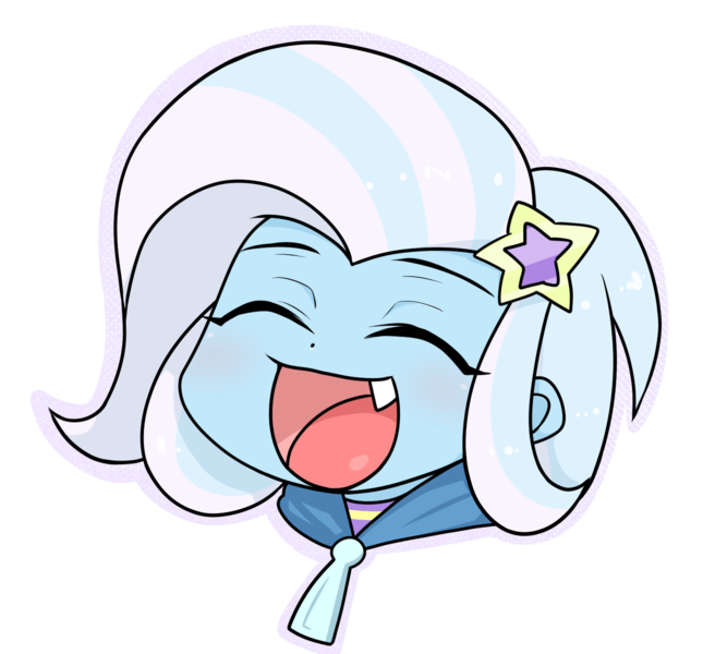 Size: 1455x1353 | Tagged: safe, artist:batipin, derpibooru import, part of a set, trixie, equestria girls, cute, cute little fangs, eyes closed, fangs, image, open mouth, png, simple background, solo, transparent background