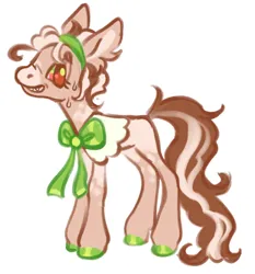 Size: 1280x1376 | Tagged: safe, artist:webkinzworldz, derpibooru import, oc, oc:meadowsweet, earth pony, hybrid, pony, bow, image, interspecies offspring, magical lesbian spawn, offspring, parent:applejack, parent:autumn blaze, parents:autumnjack, png, simple background, white background