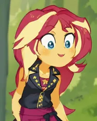 Size: 512x640 | Tagged: safe, artist:star-is-nonbinary, derpibooru import, machine learning generated, sunset shimmer, cute, image, pinegraph, png, shimmerbetes