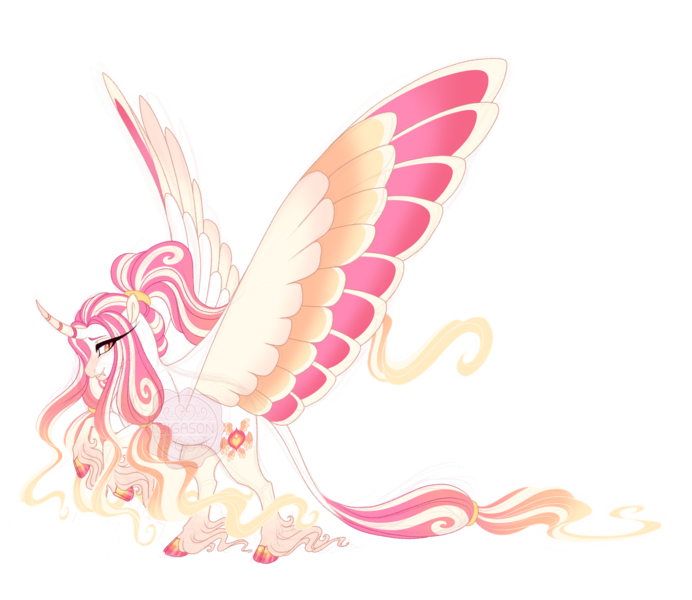 Size: 4500x3900 | Tagged: safe, artist:gigason, derpibooru import, oc, oc:supernova, unofficial characters only, alicorn, pony, colored wings, female, image, mare, multicolored wings, png, quadrupedal, simple background, solo, transparent background, wings