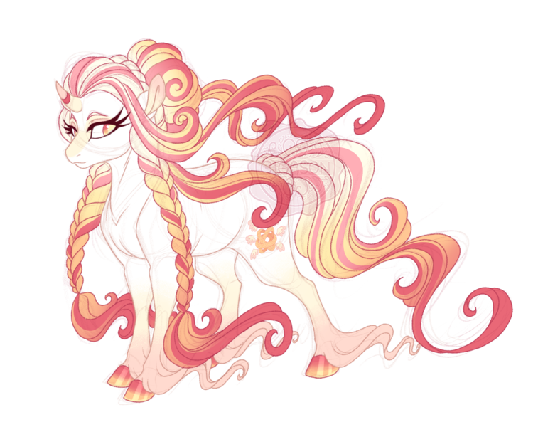 Size: 2900x2300 | Tagged: safe, artist:gigason, derpibooru import, oc, oc:heirloom, unofficial characters only, pony, unicorn, braid, female, image, mare, png, quadrupedal, simple background, solo, transparent background, unshorn fetlocks