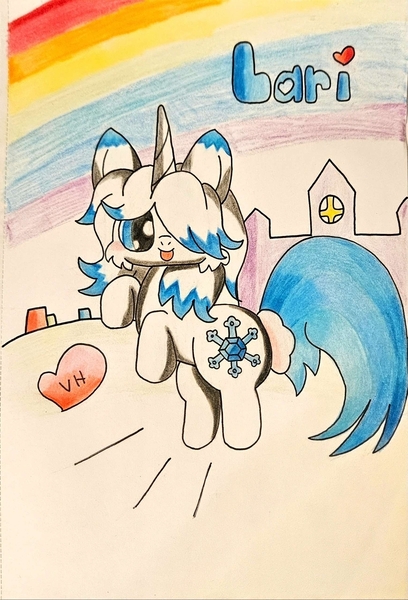 Size: 1741x2560 | Tagged: safe, derpibooru import, ponified, pony, unicorn, female, image, jewelpet, jpeg, larimar, mare, traditional art