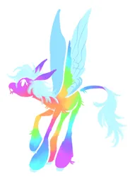 Size: 1280x1675 | Tagged: safe, artist:webkinzworldz, derpibooru import, pony, alternate design, blue mane, blue wings, image, multicolored coat, png, rainbow colors, simple background, solo, white background, wings
