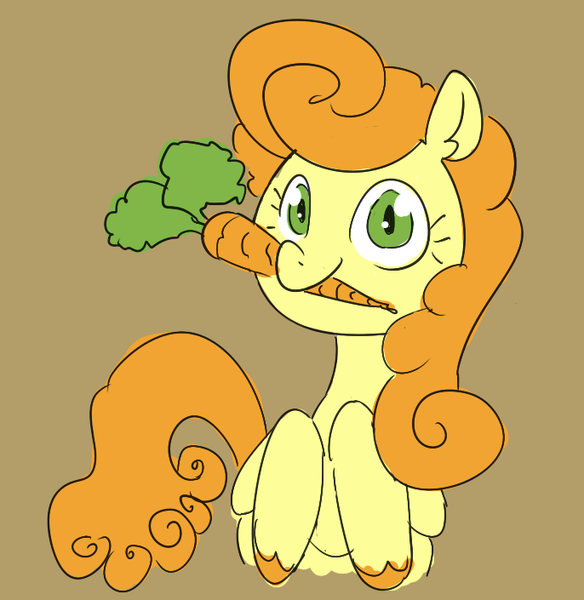 Size: 686x705 | Tagged: artist needed, safe, derpibooru import, carrot top, golden harvest, pony, carrot, drawthread, food, image, mouth hold, png