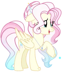 Size: 2100x2268 | Tagged: safe, artist:harmonyvitality-yt, derpibooru import, oc, oc:disarray shy, unofficial characters only, hybrid, pony, base used, image, interspecies offspring, jewelry, necklace, offspring, parent:discord, parent:fluttershy, parents:discoshy, png, simple background, smiling, solo, transparent background, wings