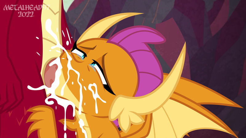 Size: 8000x4500 | Tagged: explicit, artist:metalhead97, banned from derpibooru, paywalled source, garble, smolder, dragon, blowjob, brother and sister, crying, cum, cum in mouth, cum out nose, cute, deepthroat, dragon lands, dragoncest, dragoness, female, image, incest, knot, male, nudity, offscreen character, offscreen male, open mouth, oral, paywalled alternate version, penetration, penis, png, pov, precum, precum string, sex, show accurate, show accurate porn, siblings, smolble, smolderbetes, tears of pleasure, wings