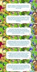 Size: 2048x3978 | Tagged: safe, derpibooru import, idw, official, applejack, sheriff tumbleweed, earth pony, pony, clothes, cowboy hat, dialogue, dialogue box, dress, english, event, female, gameloft, hairband, hat, idw showified, image, implied twilight sparkle, male, mare, mobile game, my little pony: magic princess, png, speech bubble, stallion, text, unshorn fetlocks, vest