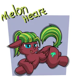 Size: 670x702 | Tagged: safe, derpibooru import, oc, oc:melon heart, unofficial characters only, pegasus, pony, image, pegasus oc, png, ponytail, simple background, solo, wings