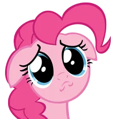 Size: 3500x3273 | Tagged: safe, artist:kyute-kitsune, derpibooru import, pinkie pie, earth pony, pony, a friend in deed, season 2, female, floppy ears, frown, image, looking at you, mare, png, puppy dog eyes, puppy pie, simple background, solo, transparent background, vector