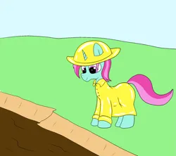 Size: 1575x1400 | Tagged: safe, artist:amateur-draw, derpibooru import, oc, oc:belle boue, unofficial characters only, unicorn, clothes, covered in mud, hat, image, mud, mud pony, muddy, png, pvc, raincoat, wet and messy