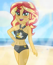 Size: 4944x6024 | Tagged: safe, artist:emeraldblast63, derpibooru import, sunset shimmer, equestria girls, belly button, bikini, clothes, image, png, swimsuit