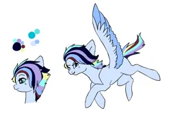 Size: 2592x1936 | Tagged: safe, artist:lilluluna, derpibooru import, oc, oc:storm chaser, unofficial characters only, pegasus, pony, beauty mark, blank flank, female, filly, flying, foal, image, offspring, parent:rainbow dash, parent:soarin', parents:soarindash, png, simple background, solo, spread wings, white background, wings