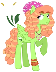 Size: 2225x2886 | Tagged: safe, artist:madlilon2051, derpibooru import, oc, unofficial characters only, pegasus, pony, base used, beanie, hat, image, male, offspring, parent:tree hugger, parent:zephyr breeze, parents:zephyrhugger, peace symbol, pegasus oc, png, raised hoof, simple background, solo, stallion, transparent background, wings