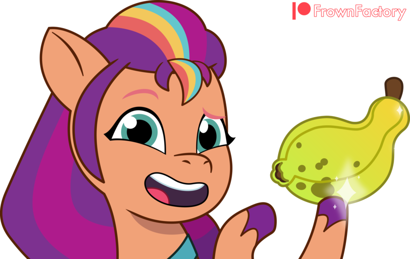 Size: 3999x2529 | Tagged: safe, artist:frownfactory, derpibooru import, sunny starscout, earth pony, pony, g5, my little pony: tell your tale, spoiler:g5, spoiler:my little pony: tell your tale, spoiler:tyts01e47, female, fruit, image, mare, png, simple background, solo, sunny's smoothie moves, transparent background, vector