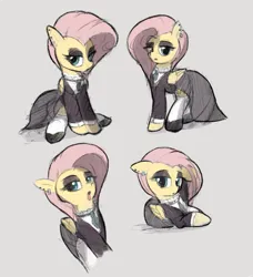 Size: 765x838 | Tagged: suggestive, artist:vultraz, derpibooru import, fluttershy, pegasus, pony, bedroom eyes, clothes, dress, ear piercing, eyeshadow, female, fluttergoth, image, looking at you, makeup, mare, piercing, png, shoes, sitting, sketch, socks, tongue out