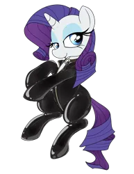 Size: 2550x3300 | Tagged: suggestive, artist:datte-before-dawn, rarity, pony, unicorn, bedroom eyes, blue eyes, blue eyeshadow, choker, eyeshadow, female, image, latex, latex suit, looking to the right, lube, makeup, mare, png, purple mane, purple tail, sideways glance, simple background, solo, transparent background, white coat, zipper