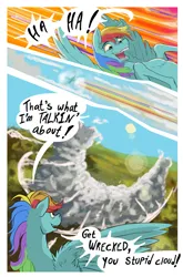 Size: 2123x3218 | Tagged: safe, artist:seventozen, derpibooru import, rainbow dash, pony, comic:the problem of parthus, cloud, image, jpeg, quadrupedal, solo