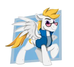 Size: 2491x2250 | Tagged: safe, artist:rutkotka, derpibooru import, oc, oc:lightpoint, unofficial characters only, pony, full body, glasses, image, male, png, simple background, smiling, stallion, white background