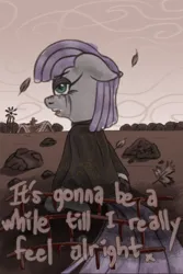 Size: 3200x4800 | Tagged: safe, alternate version, artist:fascismnotincluded, artist:soursoui, derpibooru import, maud pie, earth pony, pony, clothes, crying, female, floppy ears, image, looking at you, looking back, looking back at you, makeup, nose wrinkle, open mouth, png, running makeup, solo