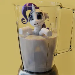 Size: 2160x2160 | Tagged: artist needed, semi-grimdark, rarity, pony, unicorn, 3d, abuse, blender (object), cum, cum jar, distressed, fear, female, jar, looking at you, mare, mixer, raribuse, rarity is a marshmallow, sad, solo, this will end in death, this will end in tears, this will end in tears and/or death