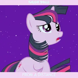 Size: 1080x1080 | Tagged: safe, artist:estories, artist:ocarina0ftimelord, derpibooru import, edit, editor:jaredking779, twilight sparkle, pony, unicorn, album parody, female, image, jpeg, mare, night, parody, sky, solo, unicorn twilight, wind, windswept mane