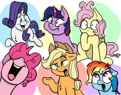 Size: 3992x3136 | Tagged: safe, artist:doodledonutart, derpibooru import, applejack, fluttershy, pinkie pie, rainbow dash, rarity, twilight sparkle, earth pony, pegasus, pony, unicorn, colored background, doodle, eyebrows, eyebrows visible through hair, female, floppy ears, high res, hoof on chin, image, lidded eyes, looking up, mane six, mare, messy mane, nose in the air, open mouth, open smile, png, puffy cheeks, raised eyebrow, raised hoof, shrunken pupils, sitting, sketch, sketch dump, smiling, volumetric mouth, wide eyes