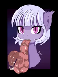 Size: 3350x4450 | Tagged: suggestive, artist:slurpymisu, derpibooru import, oc, unofficial characters only, akaname, monster pony, original species, pony, youkai, drool, female, image, impossibly long tongue, lewd, long tongue, looking at you, mare, png, prehensile tongue, tongue out