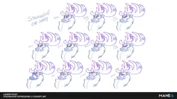 Size: 1280x720 | Tagged: safe, artist:lauren faust, derpibooru import, deer, reindeer, them's fightin' herds, community related, concept art, image, male, monochrome, png, reference sheet, simple background, stag, stronghoof hoofstrong (tfh), white background
