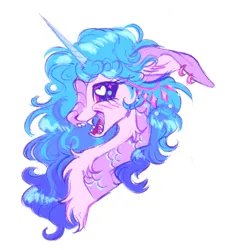 Size: 1280x1422 | Tagged: safe, artist:webkinzworldz, derpibooru import, izzy moonbow, dragon, g5, ear piercing, earring, fangs, heart, heart eyes, horn, image, jewelry, piercing, png, scales, simple background, solo, species swap, unicorn horn, white background, wingding eyes