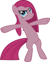 Size: 548x673 | Tagged: safe, artist:retroponybro, derpibooru import, pinkie pie, earth pony, pony, party of one, angry, bipedal, female, image, long mane, mare, pinkamena diane pie, png, simple background, solo, t pose, three quarter view, transparent background, vector