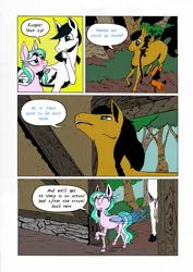 Size: 905x1280 | Tagged: safe, artist:darkhestur, derpibooru import, oc, oc:dark, oc:dustlight, oc:kight, unofficial characters only, earth pony, flutter pony, pegasus, pony, comic, image, panel, png, speech bubble, tumblr comic