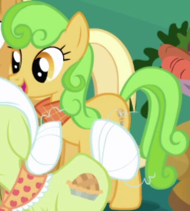 Size: 374x416 | Tagged: safe, derpibooru import, screencap, perfect pie, earth pony, pony, friendship is magic, apple family member, background character, background pony, cropped, female, image, mare, png