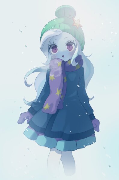 Size: 841x1275 | Tagged: safe, artist:weiliy, derpibooru import, trixie, equestria girls, :o, blushing, breath, clothes, hat, image, jpeg, open mouth, scarf, skirt, solo