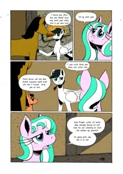 Size: 905x1280 | Tagged: safe, artist:darkhestur, derpibooru import, oc, oc:dark, oc:dustlight, oc:knight, earth pony, flutter pony, pegasus, comic, image, interior, panels, png, speech bubble, tumblr comic