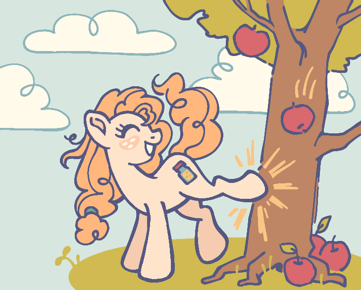 Size: 729x585 | Tagged: safe, artist:1hoorn, derpibooru import, pear butter, earth pony, pony, bucking, image, png, solo