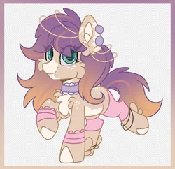 Size: 1301x1260 | Tagged: safe, artist:deraniel, derpibooru import, oc, oc:warm breeze, unofficial characters only, earth pony, pony, accessories, chest fluff, choker, clothes, cute, female, fluffy, image, looking at you, mare, ocbetes, pale belly, png, smiling, smiling at you, solo, standing on two hooves