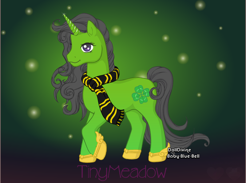 Size: 804x598 | Tagged: safe, artist:superwoodymatthew, derpibooru import, screencap, oc, oc:lucky verdant, unicorn, black mane, black tail, clover, female, four leaf clover, gray eyes, green background, horn, image, original character do not steal, png, pony maker, simple background, smiling, solo, sparkles, tail, unicorn oc