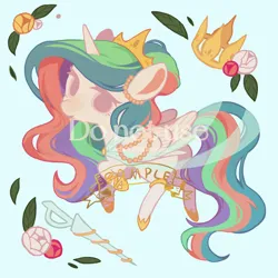 Size: 2100x2100 | Tagged: safe, artist:larix-u, derpibooru import, princess celestia, alicorn, pony, female, image, mare, png, sample, solo