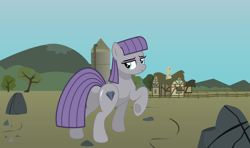 Size: 1316x780 | Tagged: safe, artist:mlpfan3991, derpibooru import, maud pie, earth pony, pony, butt, female, flank, image, looking at you, png, rock, rock farm, sexy, solo
