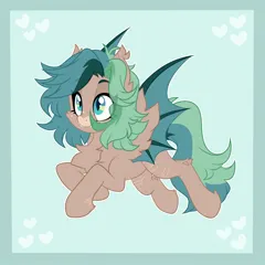 Size: 2048x2048 | Tagged: safe, artist:moonydropps, derpibooru import, oc, unofficial characters only, bat pony, pony, cyan eyes, ear fluff, fluffy, hair, image, jpeg, mane, solo, tail, wings