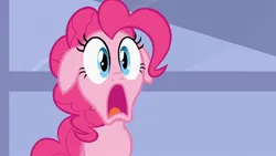 Size: 1920x1080 | Tagged: safe, derpibooru import, screencap, pinkie pie, earth pony, pony, baby cakes, d:, floppy ears, gasp, gawk, image, jpeg, open mouth, reaction image, solo