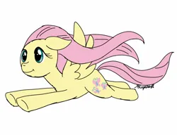 Size: 1560x1200 | Tagged: safe, artist:riapu_san368, derpibooru import, fluttershy, pegasus, pony, female, image, jpeg, mare, simple background, solo, white background