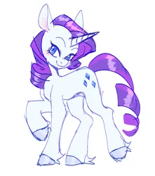 Size: 2300x2600 | Tagged: safe, artist:exxi00, derpibooru import, rarity, pony, unicorn, female, image, jpeg, raised hoof, simple background, smiling, solo, solo female, white background