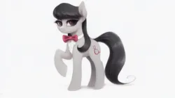 Size: 1024x576 | Tagged: safe, derpibooru import, machine learning assisted, machine learning generated, octavia melody, earth pony, pony, cute, female, image, mare, png, raised hoof, simple background, solo, white background