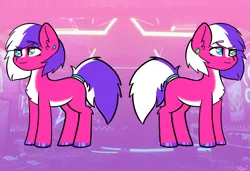 Size: 2188x1500 | Tagged: safe, artist:koapony, derpibooru import, oc, unofficial characters only, earth pony, pony, chest fluff, ear piercing, earring, eyebrows, eyebrows visible through hair, hoof polish, image, jewelry, jpeg, mirrored, piercing, solo, tail, tail wrap