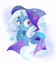 Size: 783x900 | Tagged: safe, artist:sibashen, derpibooru import, trixie, pony, unicorn, female, image, jpeg, looking at you, mare, mischievous, smiling, solo