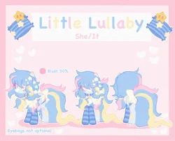 Size: 2048x1651 | Tagged: safe, artist:moonydropps, derpibooru import, oc, oc:little lullaby, unofficial characters only, pegasus, pony, bow, clothes, female, hair, hair bow, image, jpeg, mane, mare, pink eyes, smiling, socks, solo, stars, tail, wings